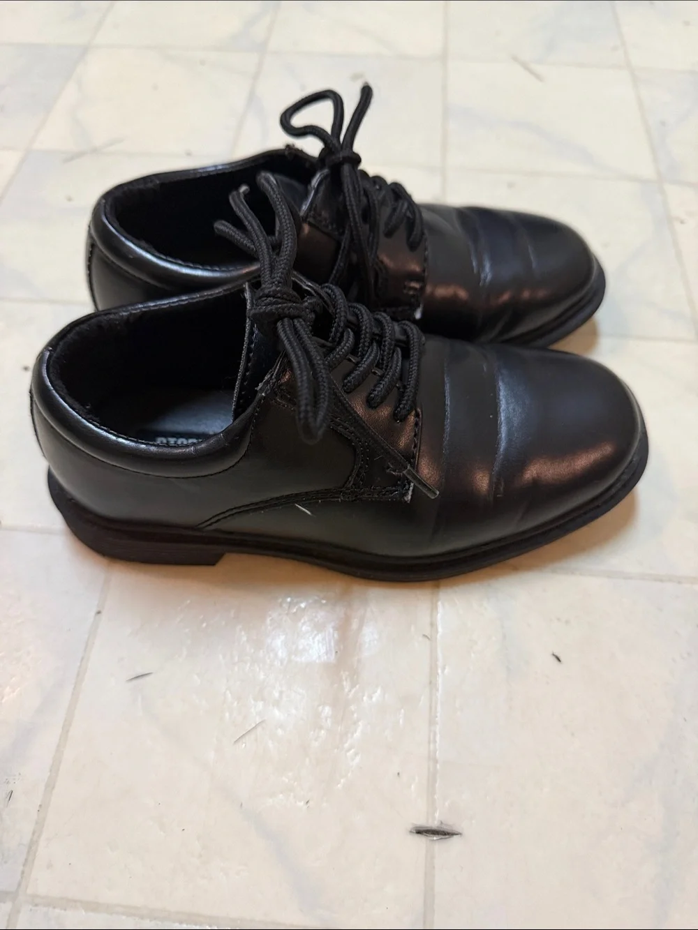 Stacy Adams Black Leather Lace-Up Oxfords